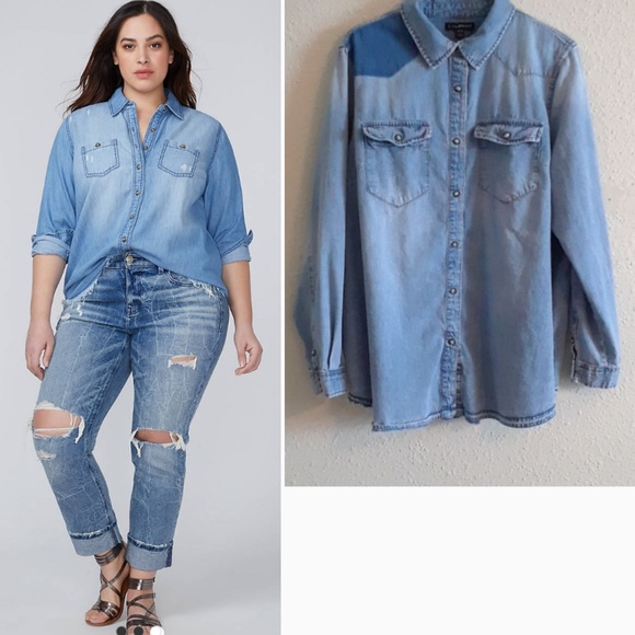 Lane Bryant Tops - LANE BRYANT Denim Top